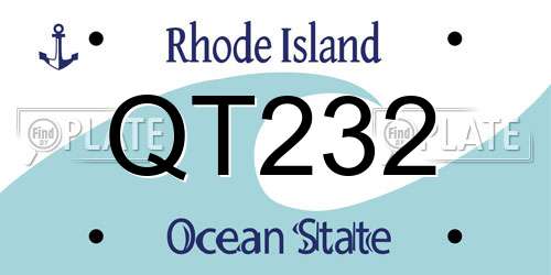 QT232 Rhode Island License Plate