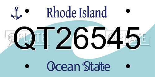 QT26545 Rhode Island License Plate