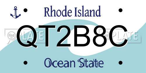 QT2B8C Rhode Island License Plate
