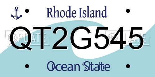 QT2G545 Rhode Island License Plate