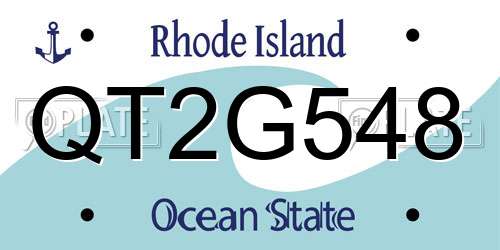 QT2G548 Rhode Island License Plate