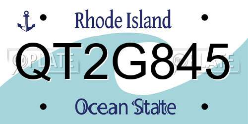 QT2G845 Rhode Island License Plate