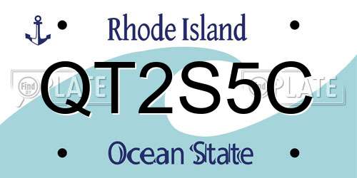 QT2S5C Rhode Island License Plate