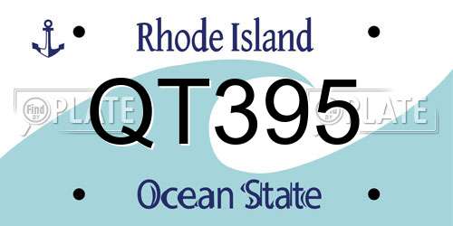 QT395 Rhode Island License Plate