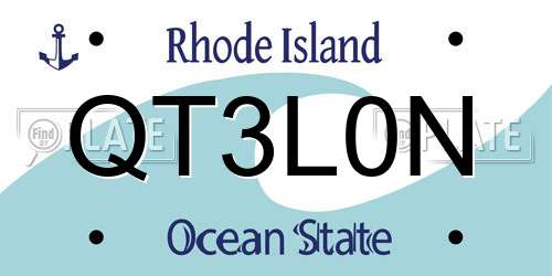 QT3L0N Rhode Island License Plate