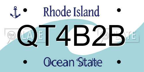 QT4B2B Rhode Island License Plate