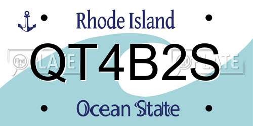 QT4B2S Rhode Island License Plate