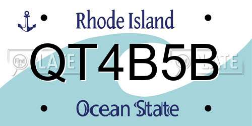 QT4B5B Rhode Island License Plate