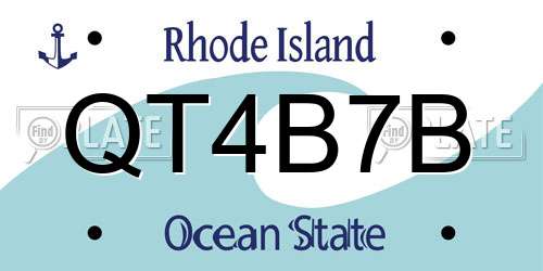 QT4B7B Rhode Island License Plate