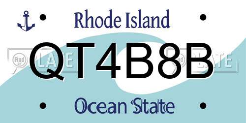 QT4B8B Rhode Island License Plate