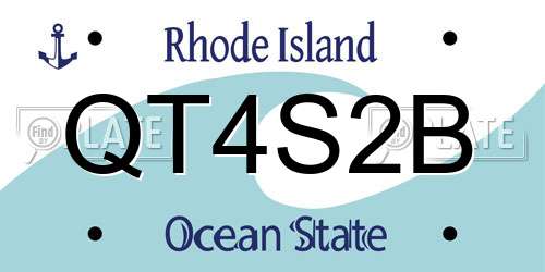 QT4S2B Rhode Island License Plate