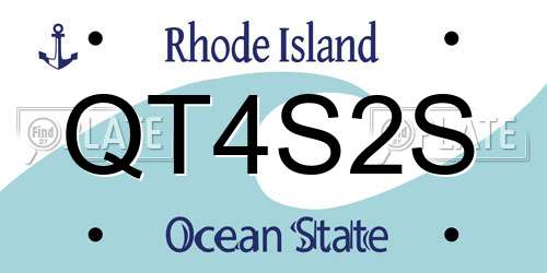 QT4S2S Rhode Island License Plate