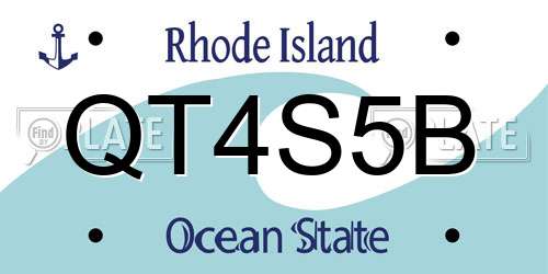 QT4S5B Rhode Island License Plate
