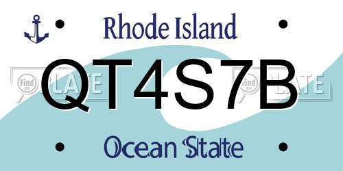 QT4S7B Rhode Island License Plate