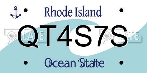QT4S7S Rhode Island License Plate