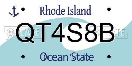 QT4S8B Rhode Island License Plate