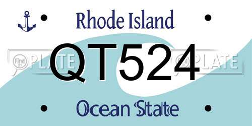 QT524 Rhode Island License Plate