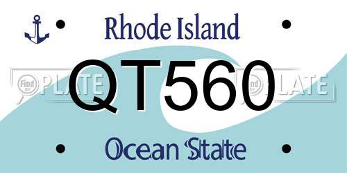 QT560 Rhode Island License Plate