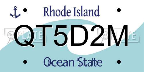 QT5D2M Rhode Island License Plate