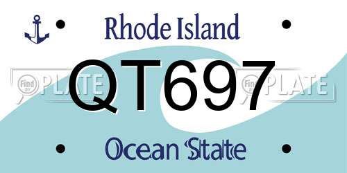 QT697 Rhode Island License Plate