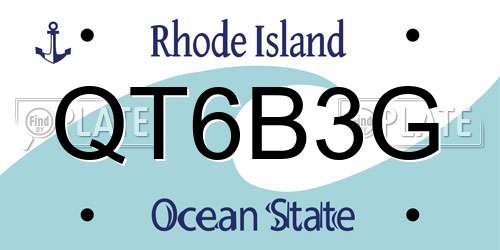 QT6B3G Rhode Island License Plate