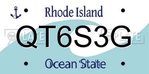 QT6S3G Rhode Island License Plate