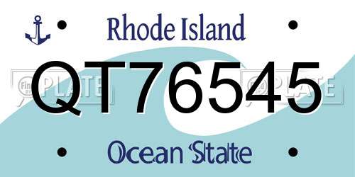 QT76545 Rhode Island License Plate