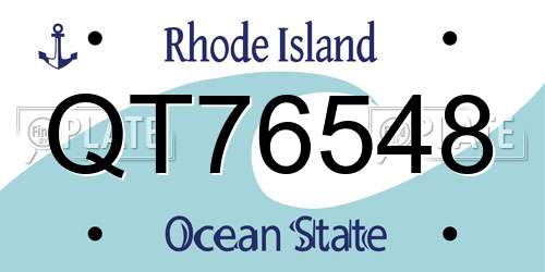 QT76548 Rhode Island License Plate