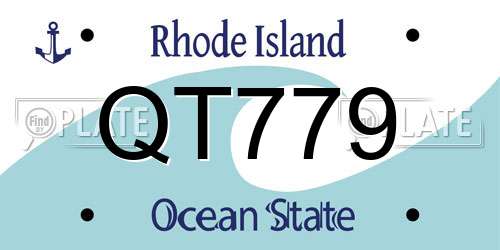 QT779 Rhode Island License Plate