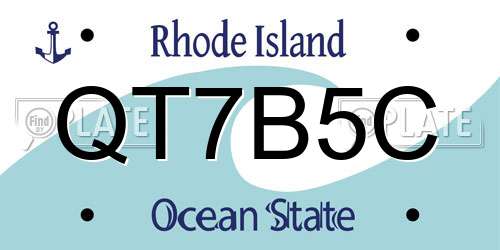 QT7B5C Rhode Island License Plate