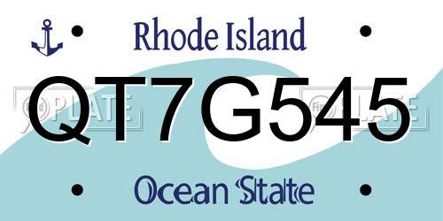 QT7G545 Rhode Island License Plate