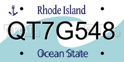 QT7G548 Rhode Island License Plate