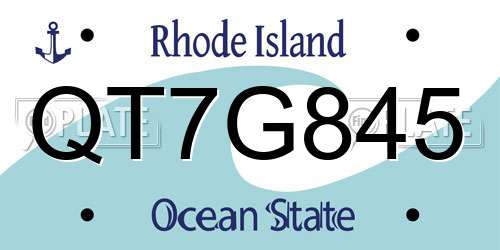 QT7G845 Rhode Island License Plate