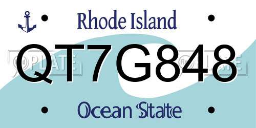 QT7G848 Rhode Island License Plate