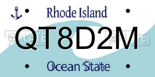 QT8D2M Rhode Island License Plate