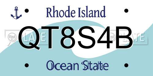 QT8S4B Rhode Island License Plate
