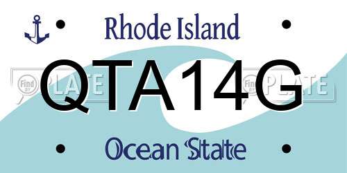 QTA14G Rhode Island License Plate