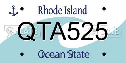 QTA525 Rhode Island License Plate