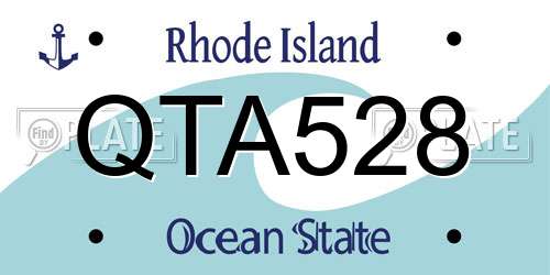 QTA528 Rhode Island License Plate