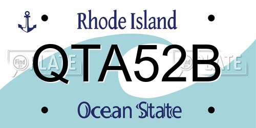 QTA52B Rhode Island License Plate