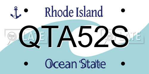 QTA52S Rhode Island License Plate