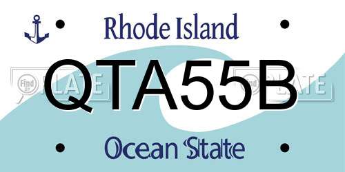 QTA55B Rhode Island License Plate