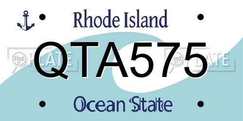 QTA575 Rhode Island License Plate