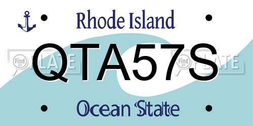 QTA57S Rhode Island License Plate