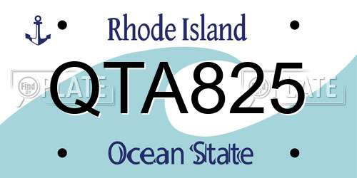 QTA825 Rhode Island License Plate
