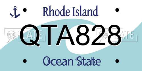 QTA828 Rhode Island License Plate