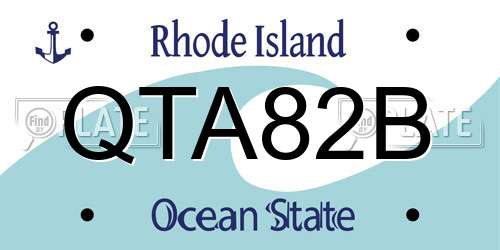 QTA82B Rhode Island License Plate