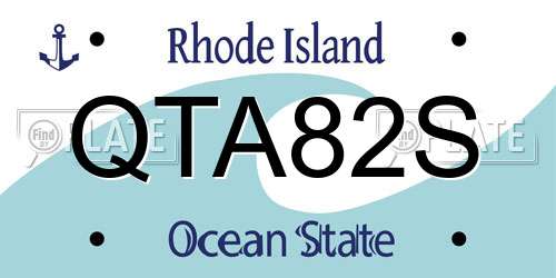 QTA82S Rhode Island License Plate