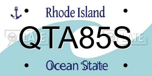 QTA85S Rhode Island License Plate