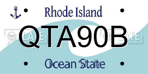 QTA90B Rhode Island License Plate